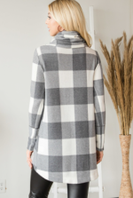 Sweater Asymmetric Trim Plaid Print - Image 2