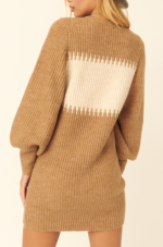 Mini Dress Knit Camel Sweater - Image 3