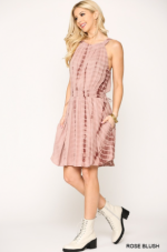 Midi Dress Tie-Dye Halter Top Smocked Design - Image 3