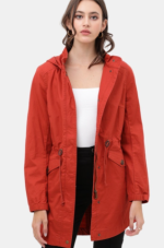 Jacket Rust Long Line Hooded Utility Anorak - Image 2