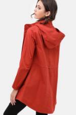 Jacket Rust Long Line Hooded Utility Anorak - Image 3