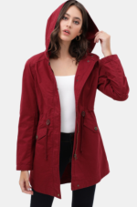 Jacket Wine Long Line Hooded Utility Anorak - Image 2