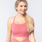 Tank Top Pink Workout Cropped Cami Bra Style