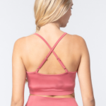 Tank Top Pink Workout Cropped Cami Bra Style - Image 2