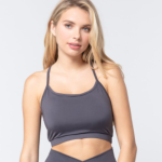 Tank Top Charcoal Workout Cropped Cami Bra Style