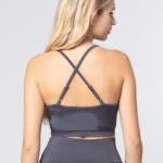 Tank Top Charcoal Workout Cropped Cami Bra Style - Image 2
