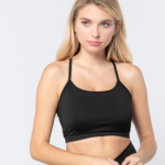 Tank Top Black Workout Cropped Cami Bra Style