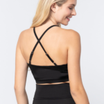 Tank Top Black Workout Cropped Cami Bra Style - Image 2