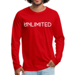 Long Sleeve T-Shirt Red Solid Color Unlimited Graphic