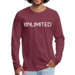 Long Sleeve T-Shirt Heather Burgundy Unlimited Graphic