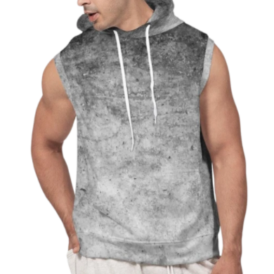 Screenshot 2021-11-06 9.38.32 PM Sports Top Sleeveless Hoodie Black & Gray Grunge Design - Image 1