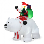 Inflatable Christmas Decor Santa Riding Polar Bear