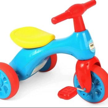 Toddler Toy Blue 3 Wheel Tricycle And Balance Walker