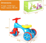Toddler Toy Blue 3 Wheel Tricycle And Balance Walker - Image 3