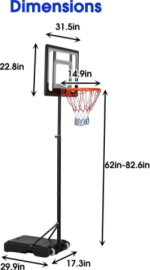 Kids Basketball Hoop Backboard System Height Adjustable With Wheels - Image 2