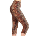 SALE Leggings Capri Style Animal Print High Waistband