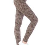 SALE Leggings Full Length High Waistband Yoga Style Brown Print