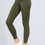 SALE Leggings Full Length Cotton True Olive Jersey High Waist