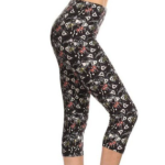 SALE Leggings Capri Style Multi-Color Design Print High Waistband