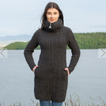 Cardigan Charcoal Double Collar Zip Up