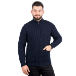 Cardigan Navy Long Sleeved Zip-Up