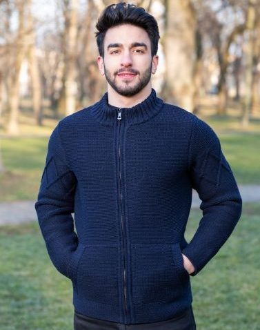 Screenshot 2021-12-10 1.10.51 PM Cardigan Navy Cable Knit Full Zip-Up - Image 1