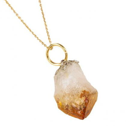 Screenshot 2021-12-11 8.46.51 PM Citrine Crystal Pendant Necklace In Gold - Image 1