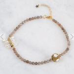 Labradorite Mother Of Pearl Celtic Star Beaded Necklace