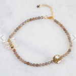 Labradorite Mother Of Pearl Celtic Star Beaded Necklace