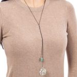 Map Of Ireland In Silver With Labradorite Stone Necklace - Image 3