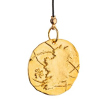 Map Of Ireland In Gold With Labradorite Stone Necklace - Image 2