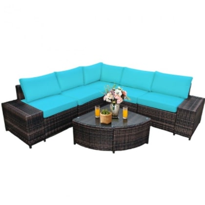 Screenshot 2021-12-15 3.15.50 PM Furniture Set Outdoor 6 Piece Rattan Cushioned Sofa - Image 1