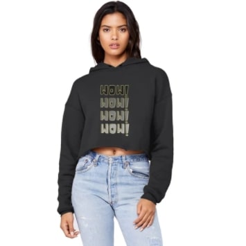 Screenshot 2022-01-05 2.46.12 PM Hoodie Sweater Cropped Black Wow Graphic - Image 1