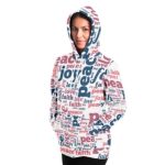Hoodie Sweater Peace Love & Faith Graphic - Image 2