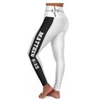 Leggings Full Length High-Waisted White & Black "Salt Of The Earth/Matthew 5:13" With Bordered Heartbeat Graphic - Image 2