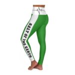 Leggings Full Length High-Waisted Forest Green & White "Salt Of The Earth/Matthew 5:13" With Bordered Heartbeat Graphic