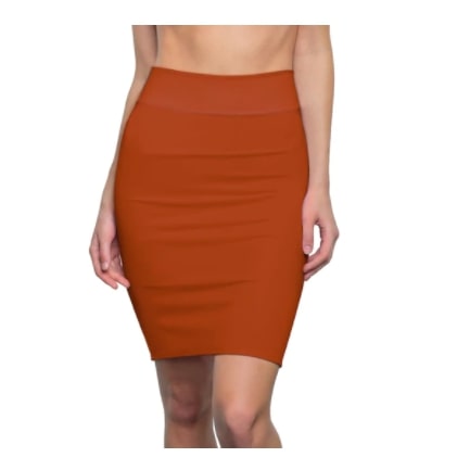 Screenshot 2022-02-07 3.59.45 PM Pencil Skirt High-Waisted Rust Brown Solid - Image 1
