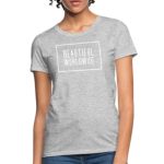 T-Shirt Crew Neck Heather Grey Boxed "Beautiful World" Graphic