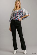 Jeans Panel Straight Cut Black Denim
