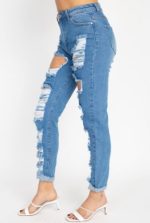 Jeans High-Waisted Ripped Distress Denim - Image 2