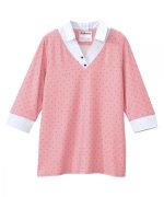 Top Assisted Dressing 3/4 Sleeve Collared Pink & Black Design