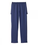 Bottoms Assisted Dressing Open Back Soft Knit Navy Pants