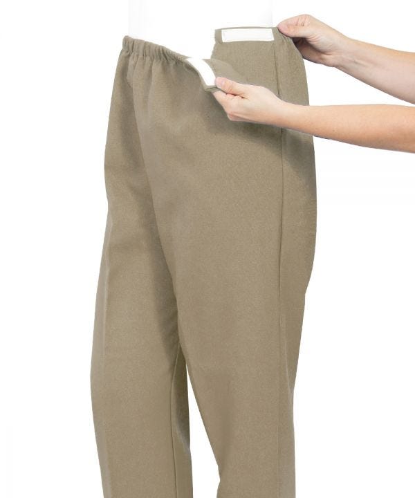sv23120_sv44_0_myrjivnoqqzq1ufn Bottoms Self Dressing Soft Knit Easy Access Pants In Taupe - Image 1