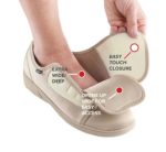 Footwear Self Dressing Extra Wide Easy Touch Closure Shoes In Beige - Image 2