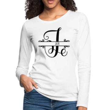 Screenshot (1375) Long Sleeve T-Shirt "Joy" In White - Image 1