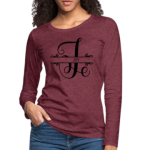 Long Sleeve T-Shirt "Joy" In Heather Burgundy