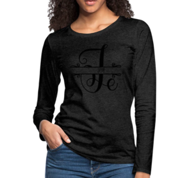 Screenshot (1380) Long Sleeve T-Shirt "Joy" In Charcoal Grey - Image 1