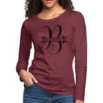 Long Sleeve T-Shirt " Blessed" In Heather Burgundy