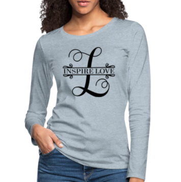 Screenshot (1450) Long Sleeve T-Shirt "Inspire Love" In Heather Ice Blue - Image 1