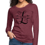 Long Sleeve T-Shirt "Love" In Heather Burgundy
